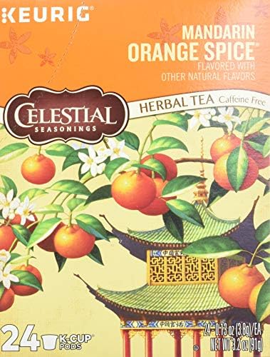 Celestial Seasonings Mandarin Orange Spice Herbal Tea, K-Cup Portion Pack for Keurig K-Cup Brewers, 24-Count