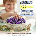 Easter Dark Chocolate Eggs, 1 lb. Bulk Easter Candy Bag, Individually Wrapped Chocolate Eggs Perfect for Easter Baskets, Egg Hunt, and Spring Holiday Treats