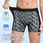 Carer Men’s Incontinence Underwear, Washable Reusable Breathable Leak Proof Underwear for Men Boxer Briefs for Bladder Leakage, 80ml Absorbent Pad Breathable Waterproof 3 Pack, X-Large