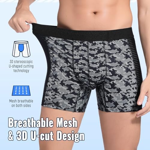 Carer Men’s Incontinence Underwear, Washable Reusable Breathable Leak Proof Underwear for Men Boxer Briefs for Bladder Leakage, 80ml Absorbent Pad Breathable Waterproof 3 Pack, X-Large