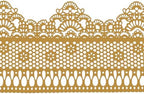 Funshowcase Ready to Use Edible Cake Lace Lattice with Small Daisy Golden 14-inch 5-piece Set
