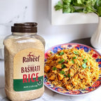 Basmati Rice 3.3 lbs - Extra-Long Grain Rice 1121 Basmati – Premium Sella, White Aromatic & Fluffy Texture, – Flavorful & Fragrant, Packaged in a Sturdy, Reusable Plastic Jar for Freshness & Superior Cooking