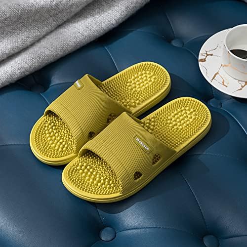 Acupressure Massage Slippers for Plantar Fasciitis for Women Acupuncture Slippers Arthritis Neuropathy Pain Relief Non-Slip Massage Sandals Womens Stress Relief Gifts for Bath (US Women 6.5-7, Yellow)
