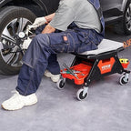 VEVOR Mechanic Stool 300 LBS Capacity Garage Stool Gift for Men, Heavy Duty Rolling Mechanics Seat, with Three Slide Out Tool Trays and Drawer, Tools for Automotive Auto Repair