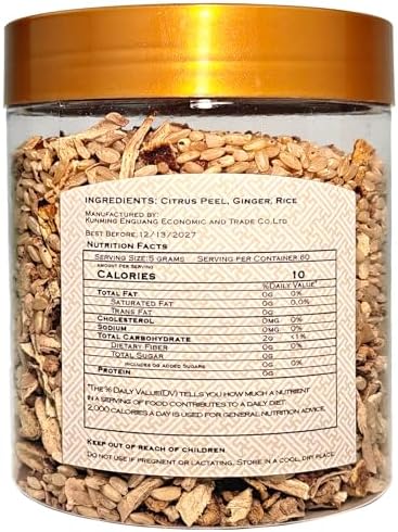 Tangerine Peel & Ginger Rice Tea 300g (10.58oz) – Chenpi Jiangmi Cha, Traditional Chinese Herbal Grain Tea, 陈皮姜米茶