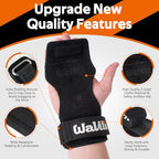 Weight Lifting Wrist Strap，Double Layer Leather Wrist Wraps with Neoprene Padding for Weightlifting & Deadlifts – Adjustable Gym Straps for Men & Women