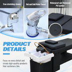 Headspa Equipment, Waterfall Head Spa System, Japanese Shampoo Bed with Foot Bath Basin, Fumigation, Professional Massage Table for Spa Beauty Salon Barber