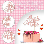 1 PCS Bride to Be Cake Topper Glitter Ring Bridal Shower Cake Topper Bride to Be Cake Pick Decoration for Wedding Engagement Bridal Shower Bachelorette Party Cake Decorations Supplies Rose Gold