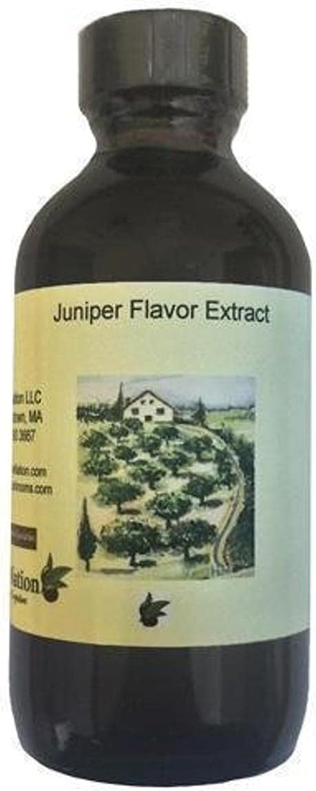 OliveNation Juniper Flavor Extract, Classic Gin Taste Flavoring for Beverages, Meat, Sauces, Baked Goods, Non-GMO, Gluten Free, Kosher, Vegan - 8 ounces