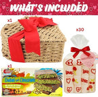 Heart Shaped Chocolate Gift Basket (41 Count) - Gourmet Snack Box with Assorted Cookies & Marshmallows, Perfect Birthday, Anniversary or Thinking of You Gift for Her, Wife, Mom