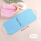 Body Scrubber with Handles Exfoliating Washcloth Towel for Shower Bath 2Pcs Nylon Back Exfoliator Extended Length Back Washers Back Scrubber Towel Stretchable Pull Strap for Sensitive Rough Skin