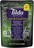 Tilda Legendary Rice Steamed Basmati, Lime & Cilantro, 8.5 Ounce (Pack of 6)