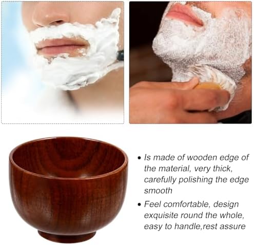 Wooden Shaving Soap Bowl Mug Cup Thickened Shaving Soap Container for Men Traditional Wet Grooming Accessory