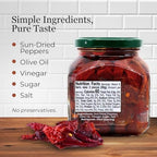 Vantia Sweet & Savory Sun-Dried Peppers 10 oz – Imported Italian Peppers in Olive Oil with Bold Fruity Flavor, Perfect for Antipasto, Salads, Pasta, Pizza & Gourmet Recipes