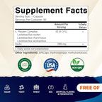 Vitamatic Lactobacillus Reuteri Complex – 22 Billion CFU per Delayed Release Capsule – 60 Capsules – Digestive & Gut Health Support – with Prebiotic Inulin Fiber