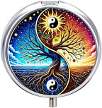Stylish Tree of Life-Themed Pill Box with 3 Compartments – Compact and Durable Organizer for Supplements and Medication