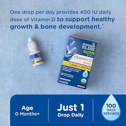 Mommy's Bliss Organic Drops No Artificial Color, Vitamin D, 0.11 Fl Oz