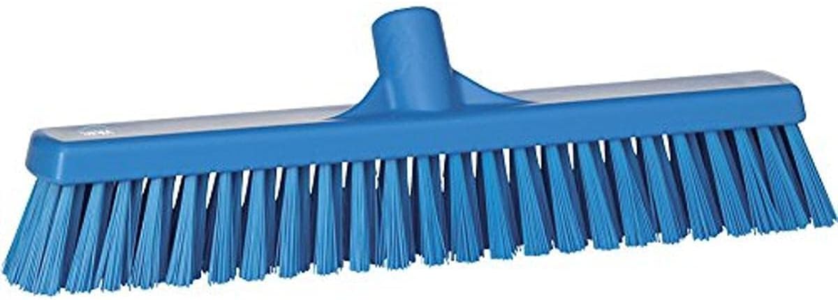 Vikan 31743 Broom,Push,Soft/Stiff,16.5",PP/PBT,Blue