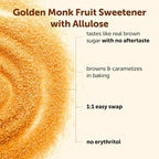 Micro Ingredients Golden Monk Fruit Sweetener with Allulose, 2 lbs | 1:1 Brown Sugar Substitute, No Erythritol, No Aftertaste | Zero Calorie Sugar Alternative for Baking, Coffee & Tea | Keto, Vegan, Non-GMO