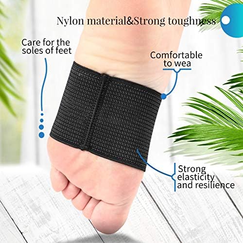 Geyoga 2 Pairs Compression Foot Arch Support for Women and Men Plantar Fasciitis Arch Support Sleeves Braces Sports Bandage Orthotics Unisex Foot Wrap for Flat Feet Heel Spurs Feet Care Pain Relief