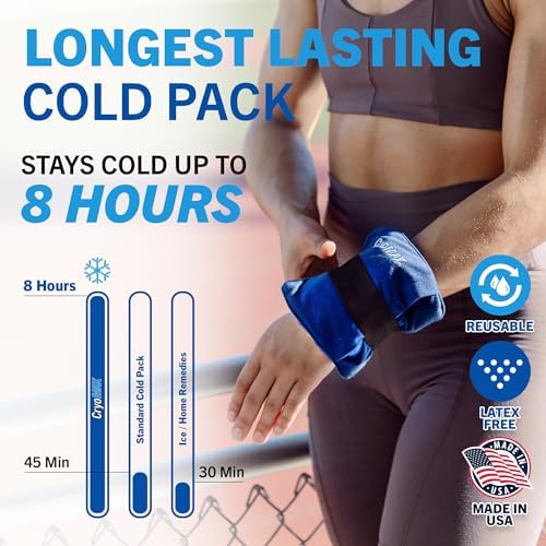 CryoMAX Cold Pack, Reusable, 8 Hour Cold Therapy Ice Pack, Small, 6"x 6" (Pack of 2)