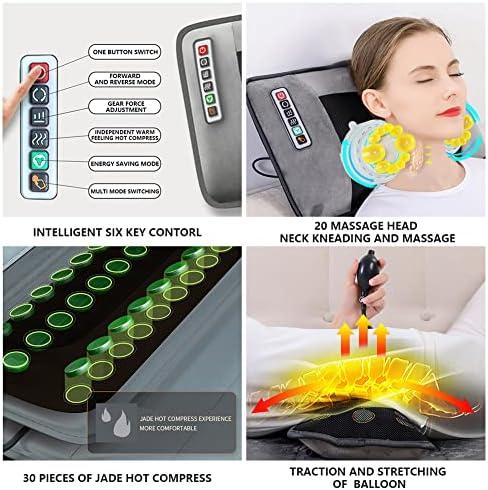Full Body Massage Mat with Heat 20 Neck Shiatsu Kneading Massage Heads, Multifunctional Electric Heated Massage Chair Back Pad for Back Lumbar Leg Pain Relief