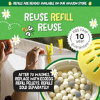 ecoegg Laundry Egg with 70 Washes Included | Laundry Detergent | Non bio and no enzymes, no phosphates, no Palm Oil, no Chlorine Bleach or petrochemicals | Sensitive Skin |Fragrance Free 70 Wash