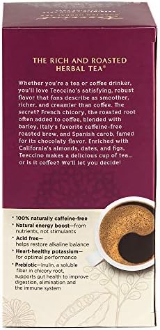 Teeccino Java Herbal Tea - Rich & Roasted Herbal Tea That’s Caffeine Free & Prebiotic for Natural Energy, 25 Tea Bags