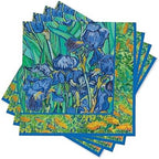 RainCaper 20 PK Beverage Napkins, van Gogh "Irises" | 5 x 5 Cocktail Napkins Folded, Disposable Party Napkins For Weddings, Baby & Bridal Showers, Birthdays, Graduation