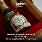 Giusti Traditional Aged Balsamic Vinegar of Modena DOP – 12 Years, Affinato Aceto Balsamico Tradizionale di Modena, Made in Italy Gift Set With Wooden Box – 3.4 fl oz (100 ml) - Pack of 1