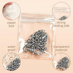 50Pcs Jewelry Storage Bags, Resealable PVC Clear Jewelry Bags Plastic Jewelry Pouches with Self-Sealing Zipper, Anti-Tarnish Bags for Rings, Earrings, Bracelets, and Small Jewelry Packaging