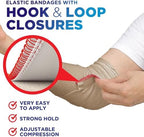 Premium Elastic Bandage Wrap - 3” (2pk) - Strong Compression - Self-Closing Reusable Bandages for Legs and Arms - Wrist, Elbow, Foot, Ankle, Knee Wrap - for First Aid Kit and After Surgery Recovery