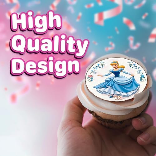 30 x Edible Cupcake Toppers – Fairytale Princess Themed Collection of Edible Cake Decorations | Uncut Edible on Wafer Sheet