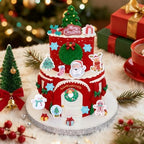 Morofme 50pcs Edible Christmas Cake Topper Christmas Cupcake Toppers Edible Santa Clause Decoration Holiday Cake Decor Wafer Christma Tree Socks Snowman Cupcake Decorations for New Years Theme Party