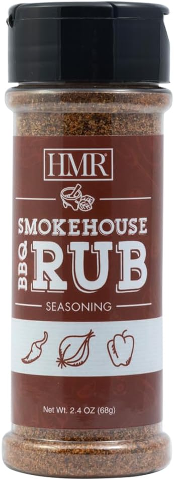 Smokehouse BBQ Rub Seasoning Blend by HMR, Barbeque Spice Mix, Dry Rub for Beef, Brisket, Chicken, Pork, 2.4 oz Shaker Bottle