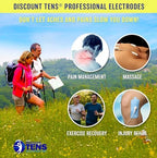 Discount TENS – 2 Premium 13" x 1.5" Lower Lumbar Strip Electrodes with 2mm Pin Connectors, Reusable Self-Adhesive Pads for TENS/EMS Therapy Units, Durable Replacement for Pain Relief