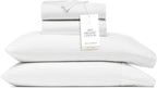 BOLL & BRANCH Percale Hemmed Sheet Set - Cooling Breathable Bed Sheets for Hot Sleepers - Twin XL, White - Luxury 100% Organic Cotton - 1 Flat, 1 Fitted, 2 Pillowcases
