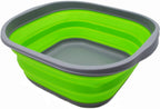 SAMMART 10L (2.6 Gallons) Collapsible Tub - Foldable Dish Tub - Portable Washing Basin - Space Saving Plastic Washtub (Dark Grey/Green, 1)
