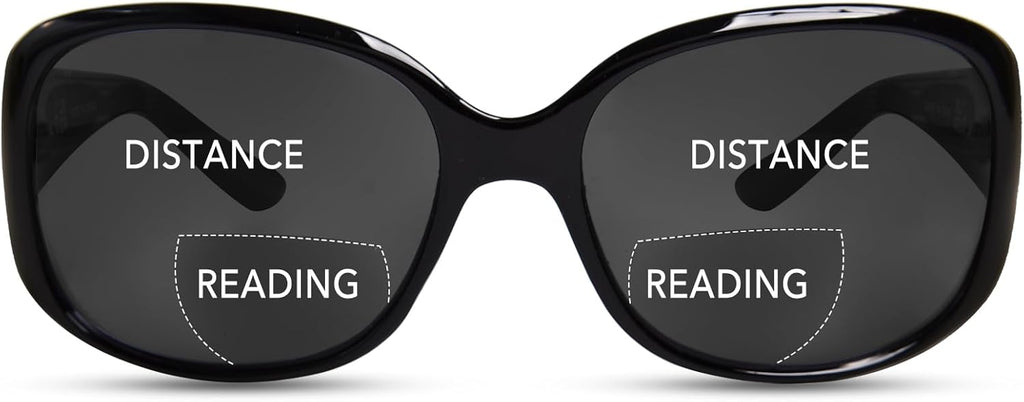 Bifocal Reading Sunglasses Womens, Oversized Square Sun Readers Outdoor Reading Glasses UV400 Protection/Anti Glare