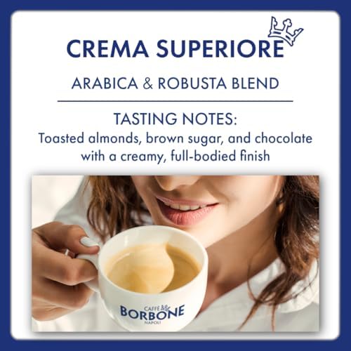Caffe Borbone Medium Roast Whole Bean Coffee, Crema Superiore, Rich and Smooth Italian Coffee, 2.2 lb Bag