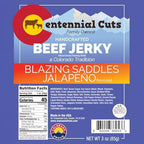 Centennial Cuts Beef Jerky – Blazing Saddles Jalapeño – High Protein, Bold Jalapeño Flavor – 3 oz Snack