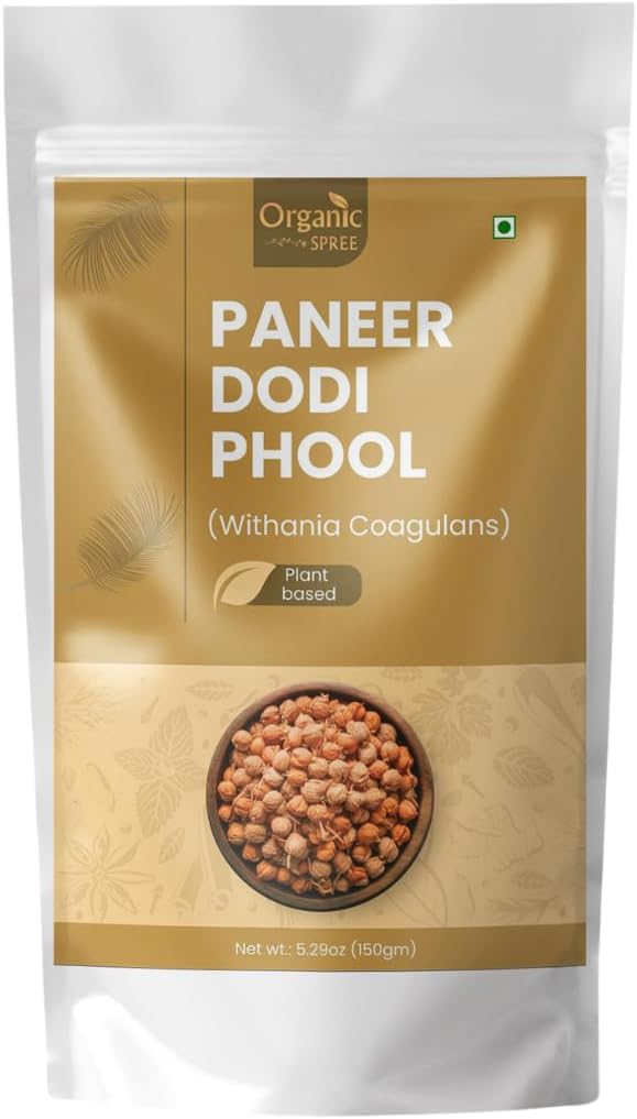 Organic Spree Paneer Dodi Phool – Withania Coagulans | 5.29 oz (150 gm) | Pure Indian Rennet for Natural Wellness | Pure Dried Flower