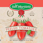 Italian Canned Peeled Tomatoes With Basil Leaf La San Marzano 100% Product of Italy 28 Oz can - 100% Genuine Ingredients With San Marzano Tomatoes (Pack of 6)