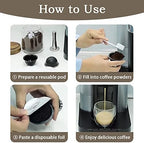 Reusable Vertuo Pods Refillable Coffee Vertuo Capsule for VertuoLine Refill Compatible with Nespresso Vertuo 150/230 ml with 5pcs Aluminum Foil Lids (5pcs Black (230 ml))