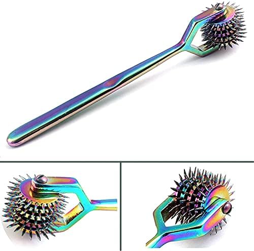 Wartenberg Neuro Pinwheel Stainless Steel 5 Head Diagnostic Instrument Pin Wheel - Multi Color Rainbow - 6.6 Inches