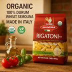 PASTA ZARA - Rigatoni - Organic - 100% Italian Pasta, Made with Durum Wheat Semolina Flour, Non GMO, Kosher (1 LB. BAG) - Consistently al Dente.