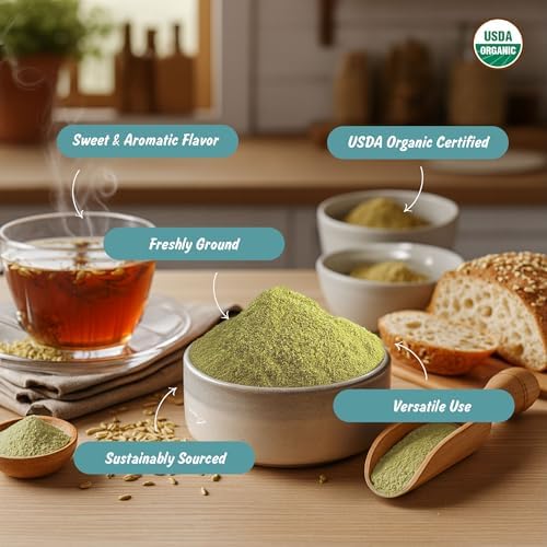 Spice Profile USDA Organic Ground Fennel Seeds, Lab Tested, Resealable 4 oz Pouch, Saunf Powder, Hinojo Molido