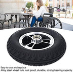 Wheelchair Wheel, 7in OD 1.85in Thickness PU Material Anti Skid Wheel Pattern Alloy Steel Wheel Hub for Electric Wheelchairs Carts
