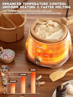 Chocolate Melting Pot Candy Melts Melter with 2 Insert Pots and Spatula, 4 Cups Capacity Warmer Machine, Ideal Dipping Tool Kitchen Supplies for Making Cake Pop Covered Strawberries Fondue