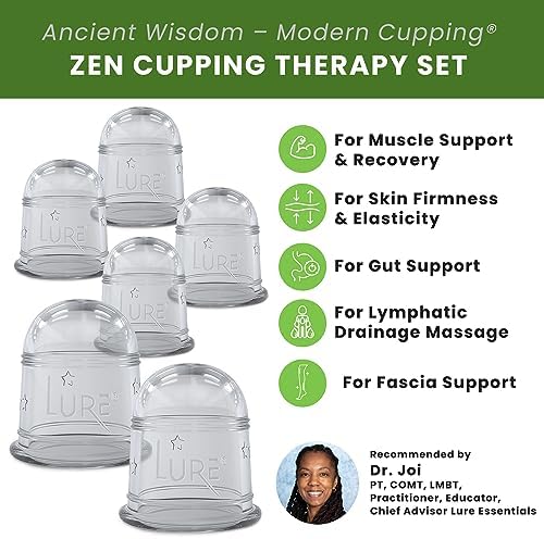 Silicone Cupping Therapy Set 6 Professional Massage Cupping Cups for Cupping Therapy Cup Kit for Massage, Myofascial Release, Cellulite Reduction